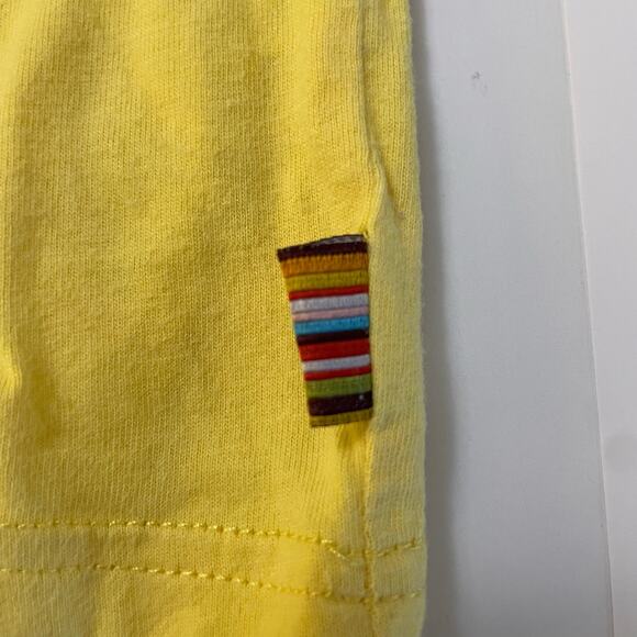 Paul Smith Junior Yellow Baby Bunny Tee Rainbow Stripe Snap Shoulder Size 6 Mos - Picture 6 of 8